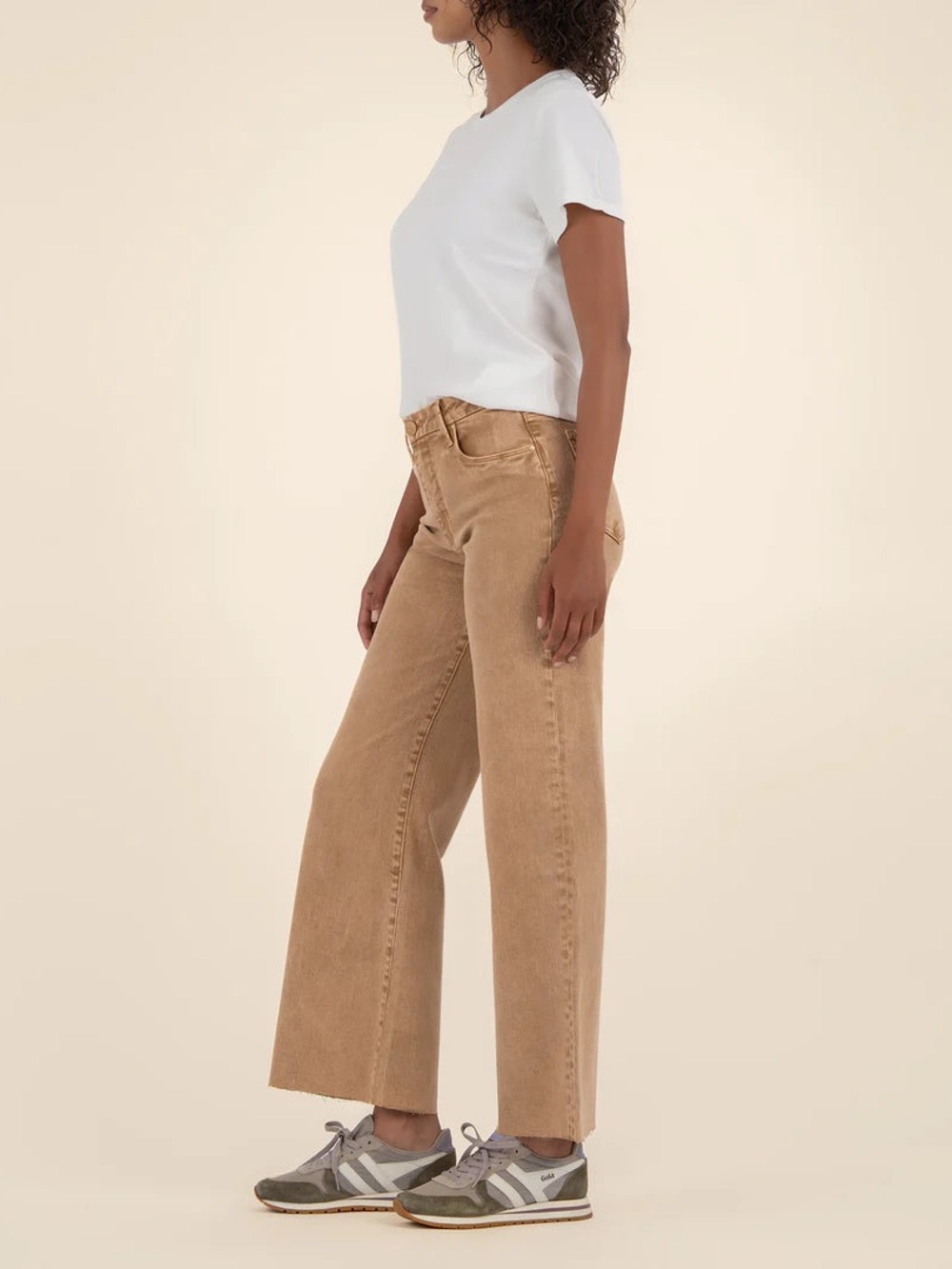 Kut from the Kloth High-Rise Wide Leg Jeans in Camel - Picture 4 of 11